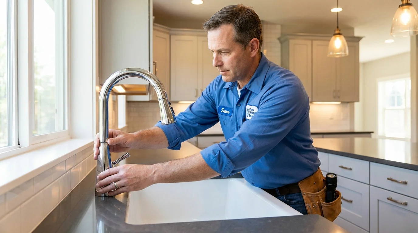 Kitchen faucet installation by Johns Plumbing LLC in Shamrock